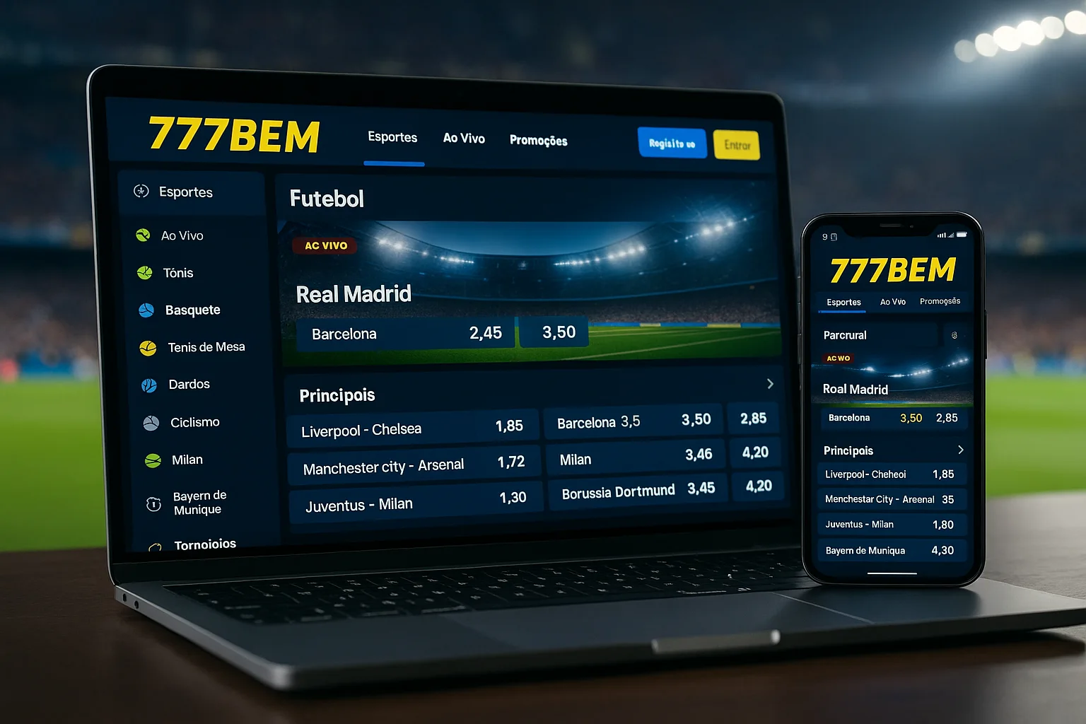 Aposte em apostas esportivas no cassino online 777BEM